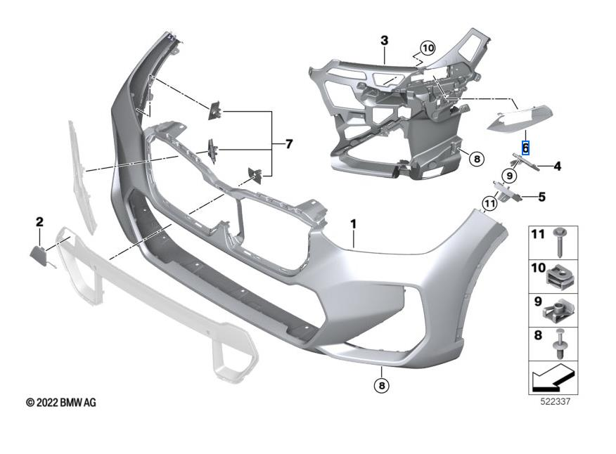 Sönümleyici Braket X1 U11 Ön Sol (M-Tech) 51119881931