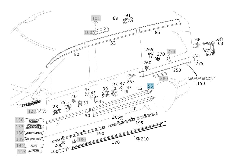 Çamurluk Kaplaması Vito W639 Arka Sağ Çıta 2003-13 6396902862