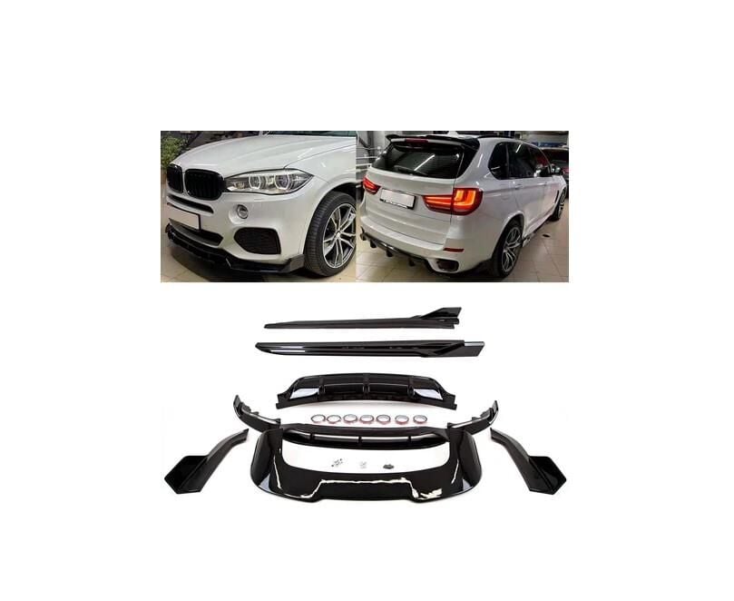 Aero Gövde Kiti X5 F15 -Ön Splitter Arka Difüzör Marşpiyeller Tavan Spoyleri- (Piano Black) 2013-2018