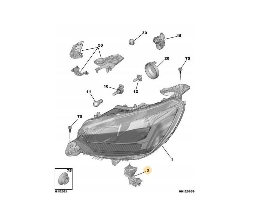 Far Braketi Peugeot 2008 P24E Sol 9828281480