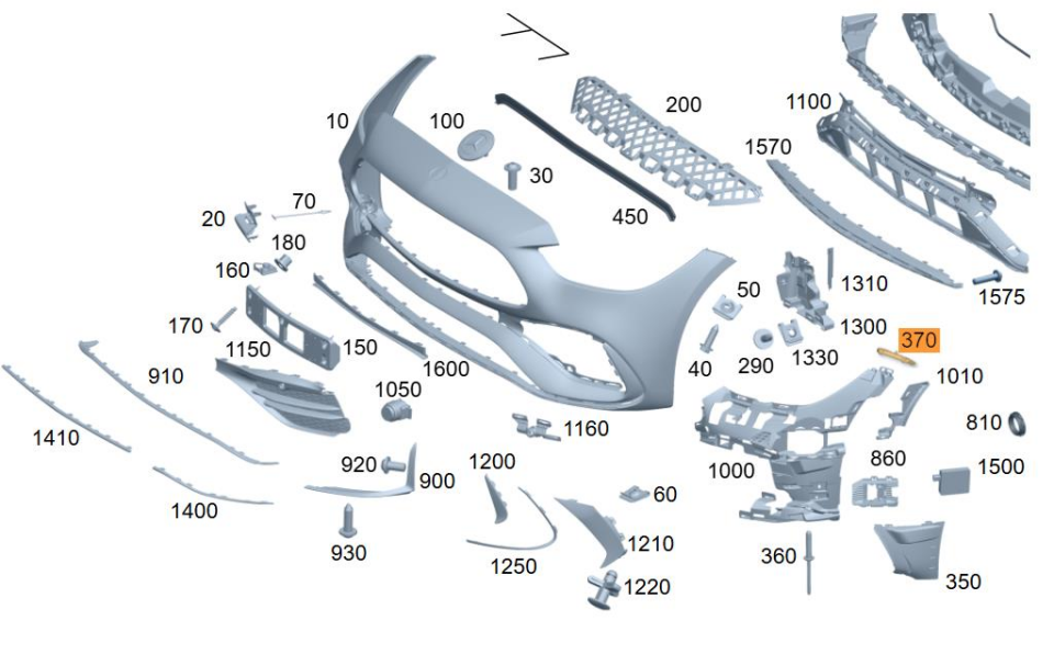 Tampon Braketi W206 Ön Sol Üst 2068851701