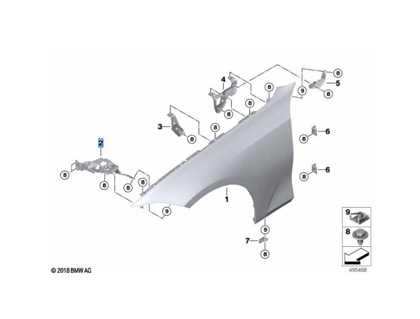Çamurluk Braketi G20+LCI Ön Sağ 41008494438